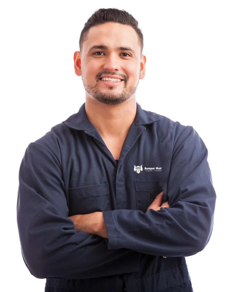 a man with his arms crossed in front of a black background